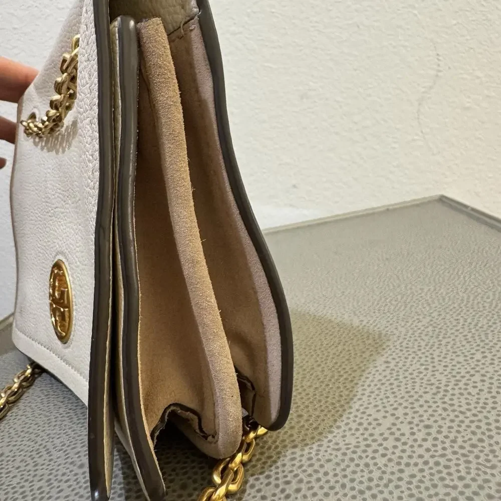 Tory Burch Carson Convertible Leather Crossbody Bag In Ivory Retail $498
